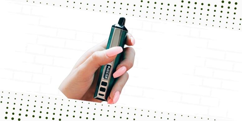 Aria com o LED a mostra indicando a bateria do vaporizador