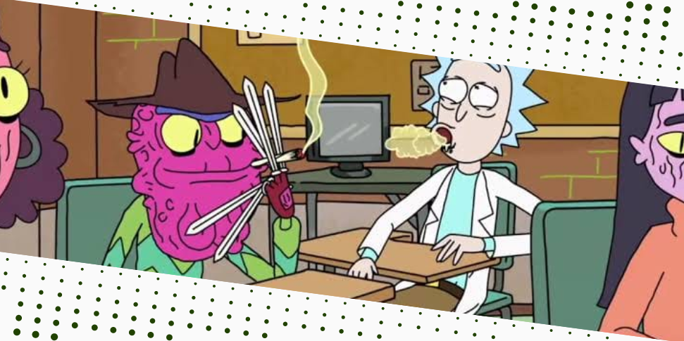 Rick fumando um pouco de maconha